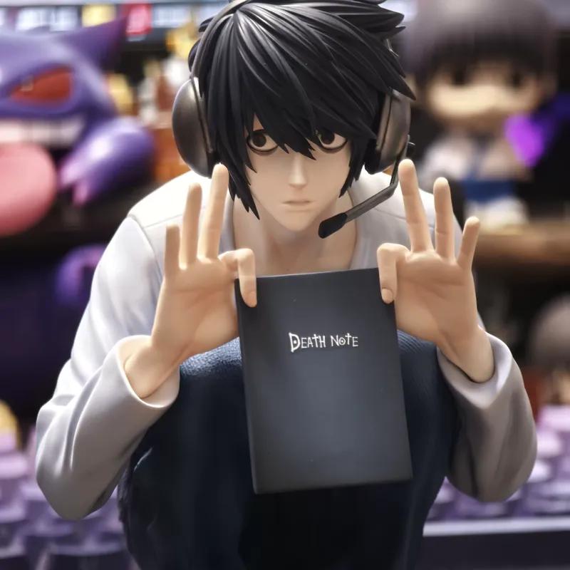 15cm/6 Inch Death Note L Lawliet Figure Squatting Pose Dual Heads GK Statue Anime Model Toy Desktop Ornament PC Case Decor Gifts
