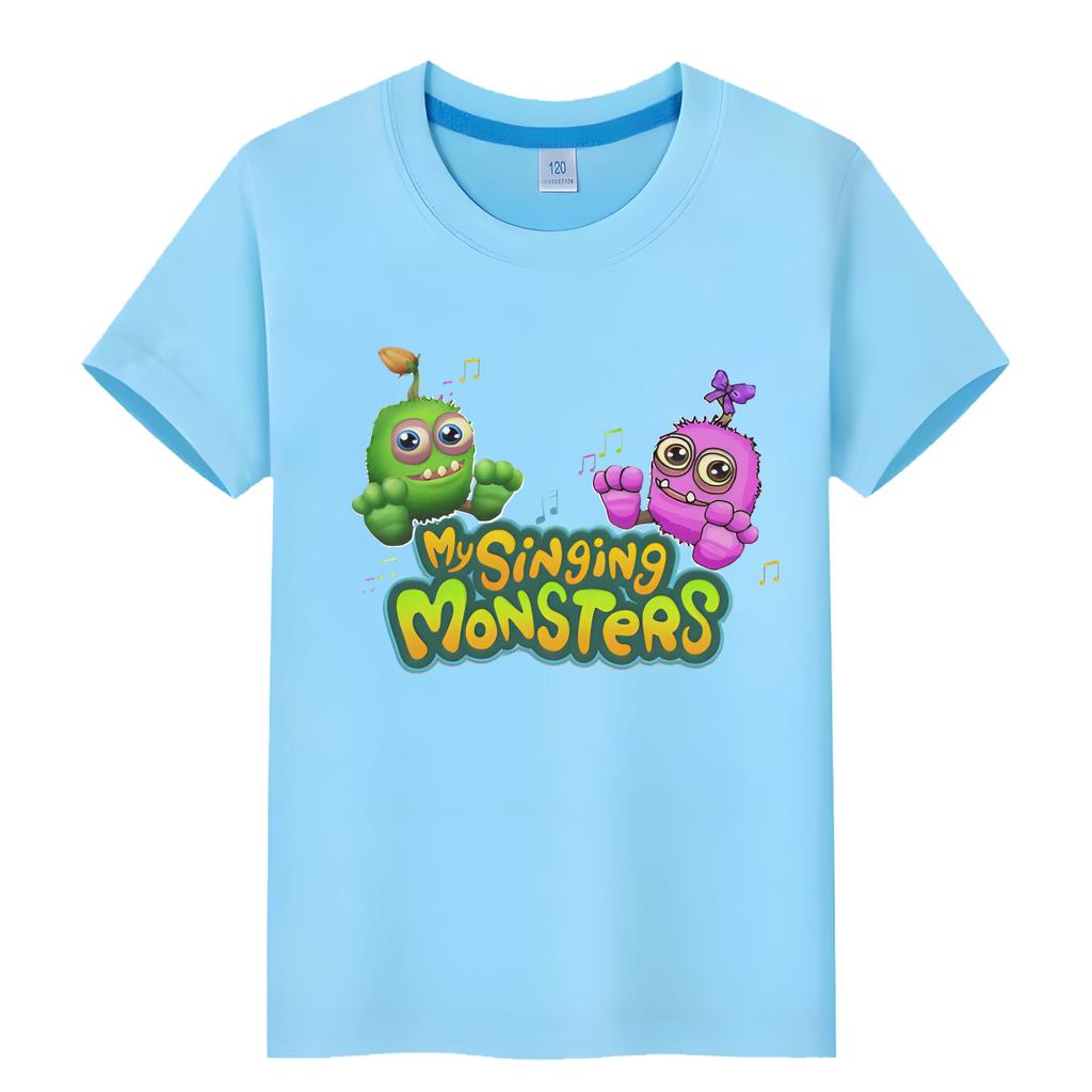 My Singing Monsters Magliette Grafiche per Bambini Magliette Cartoon Manica Corta Girocollo 100% Cotone vestiti per ragazzi ragazze