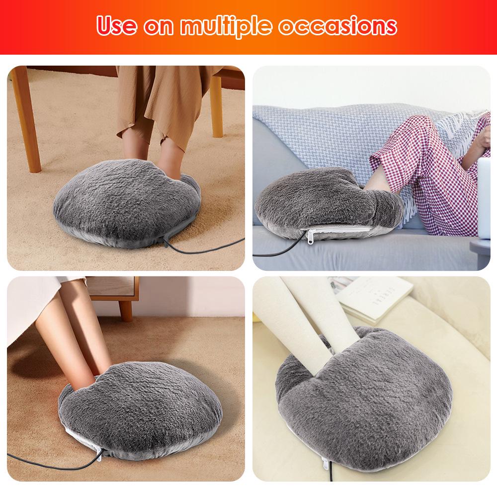 USB Heated Foot Warmer Sleeve, Washable, Explosion-proof, Rabbit Fur, Electric.