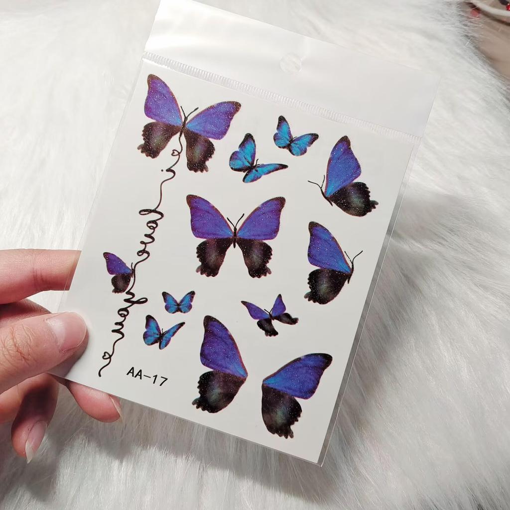 Non-toxic Washable Butterfly Face Stickers for Kids - Eye and Forehead Tattoos