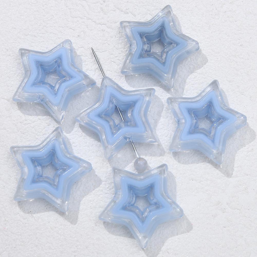 TX13 Pentagram Niche Girl Wind Sweet Design Filling Bead Bracelet Spacer Acrylic Hollow Star Necklace DIY Jewelry Accessorie