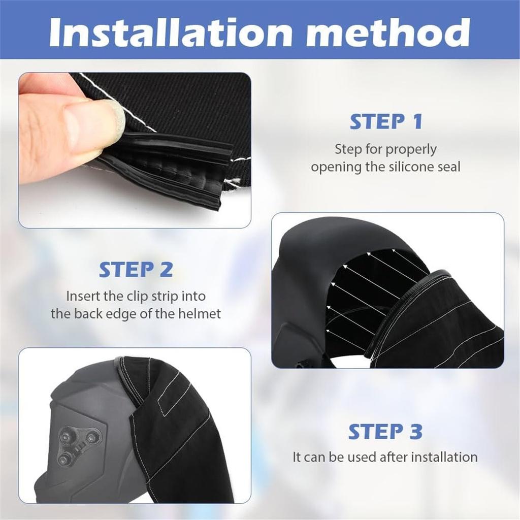 2026 New 2Pcs Welding Helmet Cover, Helmet Extended Cover with Presses Fit Seal for Neck Protection Fits Most Welding Helmets