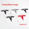 Tesla Logo Model 3 Mode Y Emblem Styling Car Front Hood Badge Stickers Rear Trunk Accessories Auto Replacement Decoration Decals