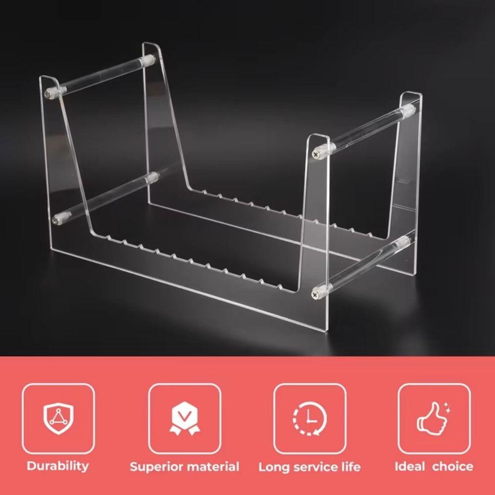 Clear Vinyl Record Stand Multi-compartment Acrylic CD Album Display Rack  Office