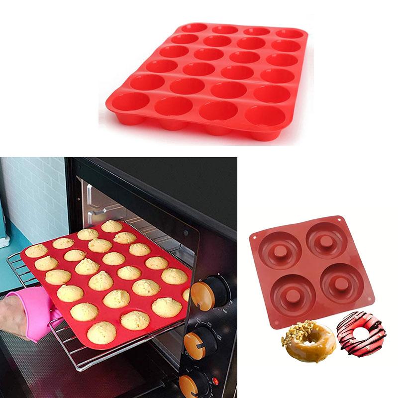 Silicone Mini Muffin Tray Non Stick Cupcake Chocolate Candy Baking Moulds Heat Resistant Kitchen Baking Tools Easy Mould Release