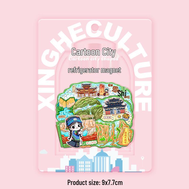 

Enshi Grand Canyon 3D Wooden Magnet - Cultural Souvenir Decor