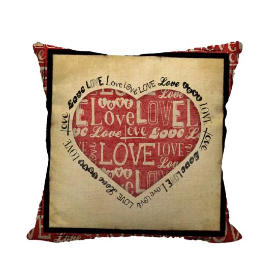 Pillow Case Comfortable Feeling Decorative Dustproof Stylish Love Cushion Cover Happy Valentine's Day Decoration for Bedroom