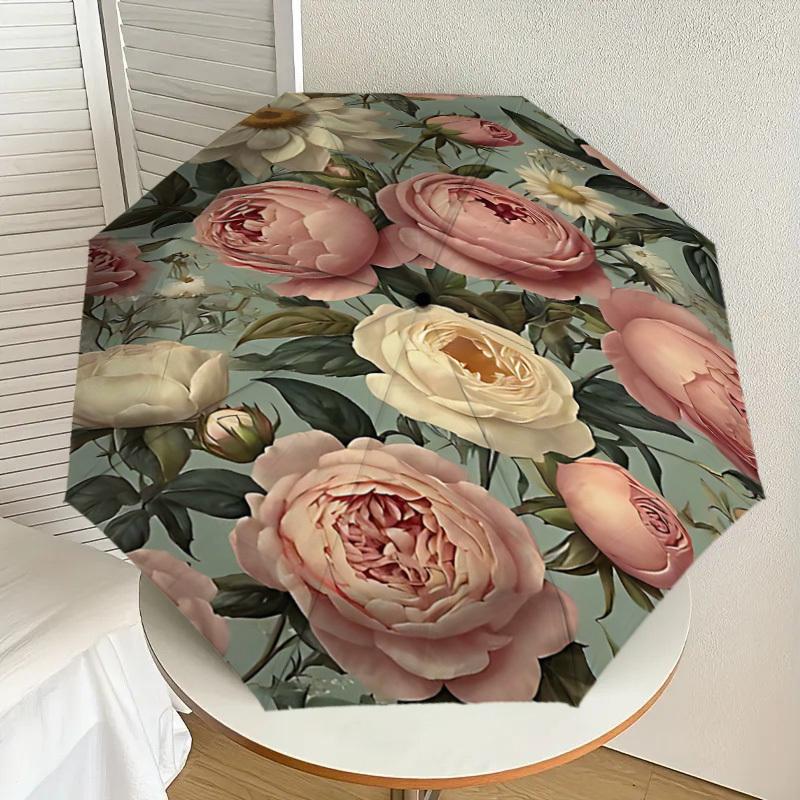 1 Stück Blumenmuster Blumen Schirm-8-Rippen verstärkt Tragbar Faltbar Reise Geeignet für alle Jahreszeiten Outdoor Tägliche Nutzung-Z0469