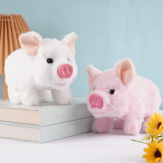 Electric Plush Pig Toy with Lifelike Sound Movable Nose Interactive Walking Pig Plushie Toddlers Simulation Stuffed Animal Toy