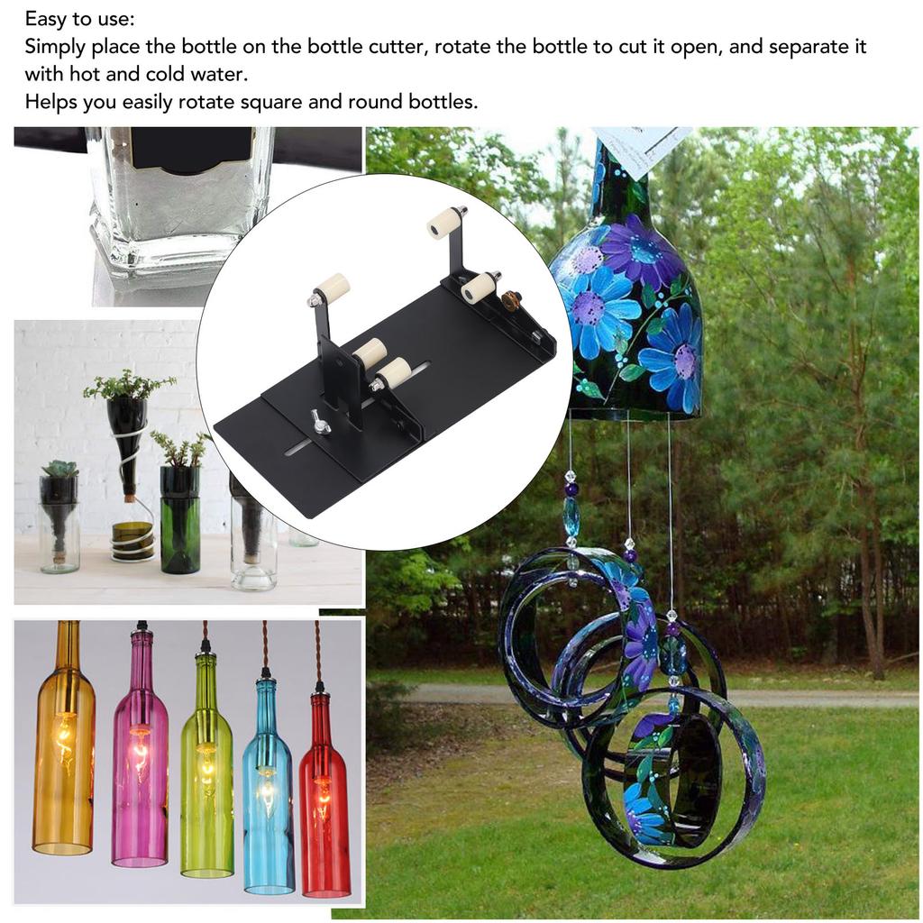 Glass Bottle Cutter Stainless Steel Round Square Glass Bottle Cutting Tool Set for Crafts