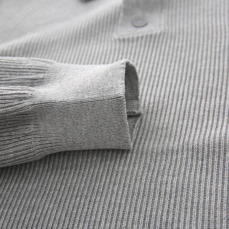 Men's Ribbed POLO Collar Knit Sweater Old Money Style Loose Casual Top