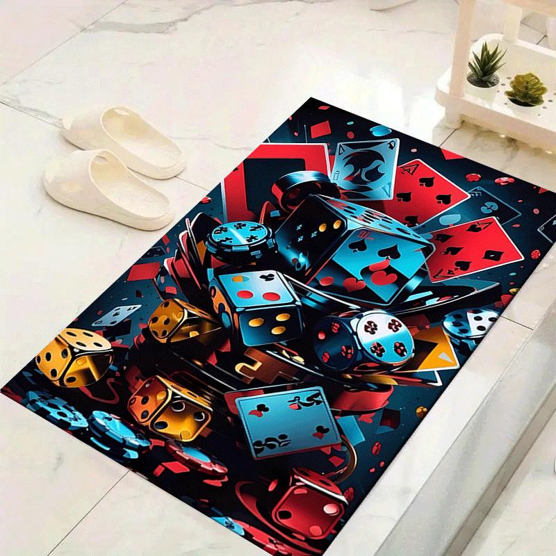 

1pc Dice Design Area Rug - Soft, Anti-Slip, and Durable Gaming Room Decor for Bedroom 60cm by 90cm