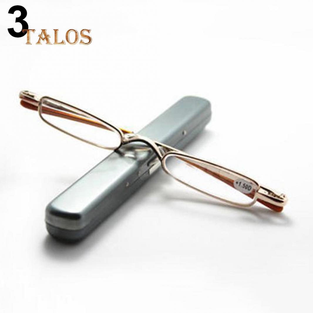 

Модные портативные очки для чтения, чехол-тубус для ручки, 1,00–4,00 диоптрий, здоровье +1.50 Strength