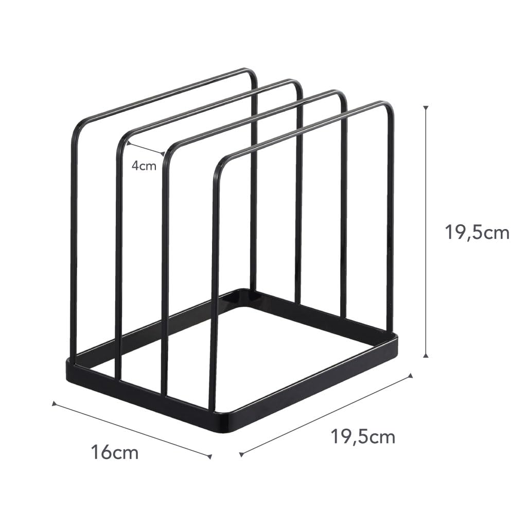Yamazaki Tray X D16 X Tower Series Serving Tray 5053 Stand, Black, Approx. W19.5 H19.5cm, (Tray Holder, Stand, Drawer, Divider)