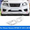Front Fog Light Lamp Cover Trim For Nissan Navara NP300 ST 2014-2018  Chrome Foglight Bumper Protector Exterior Accessories