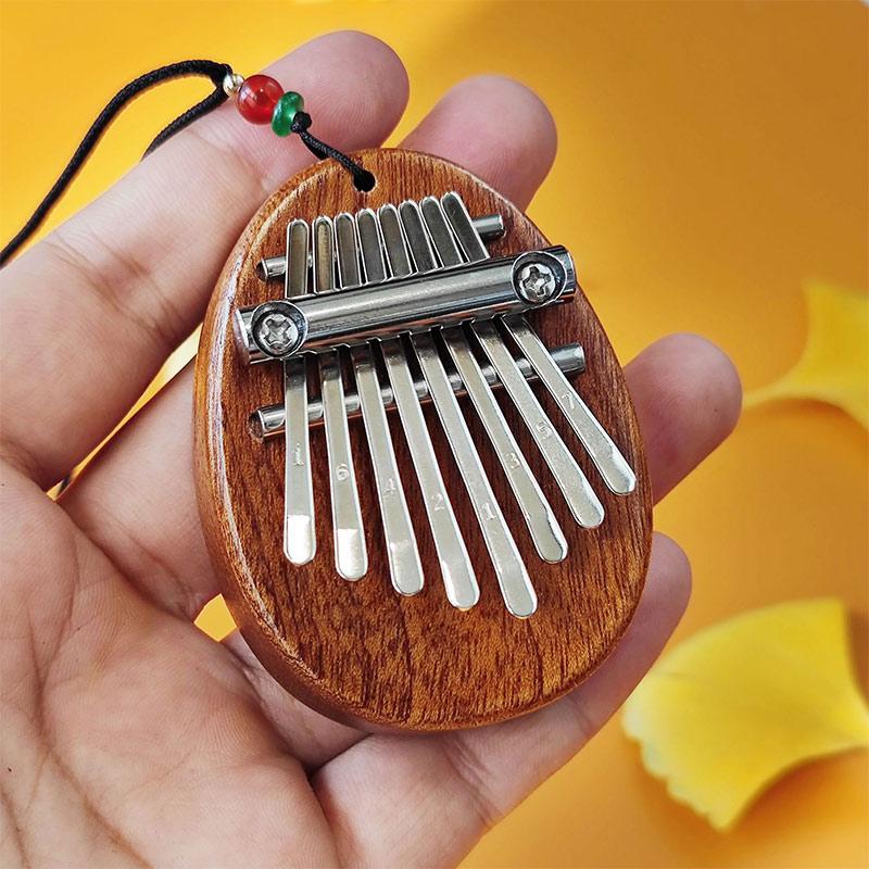 8 Keys Mini Kalimba Wooden Thumb Piano with Lanyard Finger Piano Musical Instrument Portable Exquisite Gift Set for Kids Adults