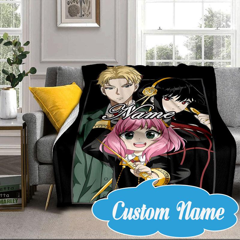 Custom Name SPY Adventure Blanket bed sofa Blanket Flannel Blanket for Camping, Hiking, Picnic Essentials,gift for Fan family