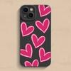 Luxury Red Love Heart Soft Silicone Phone Case For iPhone 15 14 13 12 11 Pro Max Mini XR X XS Max 7 8 Plus Matte Back Cover
