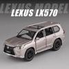 Toyota Lexus LX570 Großer Offroad-SUV Simulation Diecast & Spielzeugfahrzeuge Geräusche & Licht Rückzugauto 1:32 Legierungskollektionsmodell