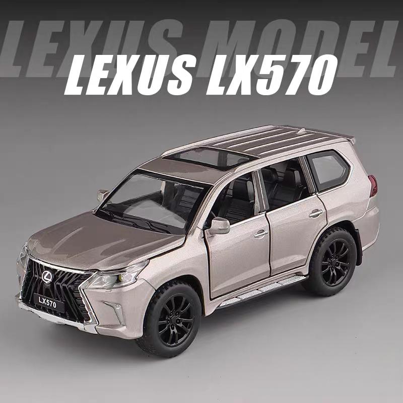 Toyota Lexus LX570 SUV Mare de Teren Simulare Diecast & Vehicule de Jucărie Sunete & Lumină Mașină cu Tracțiune:32 Model de colecție din aliaj