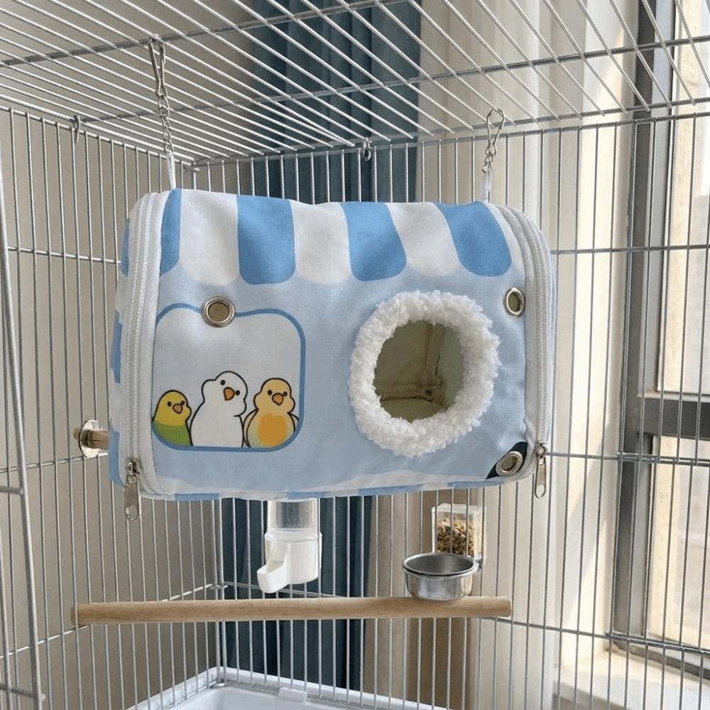 Warm Bird Sleeping Cushion Chew-Proof Hanging Parrot House Washable Parrot Warm Nest for Cage