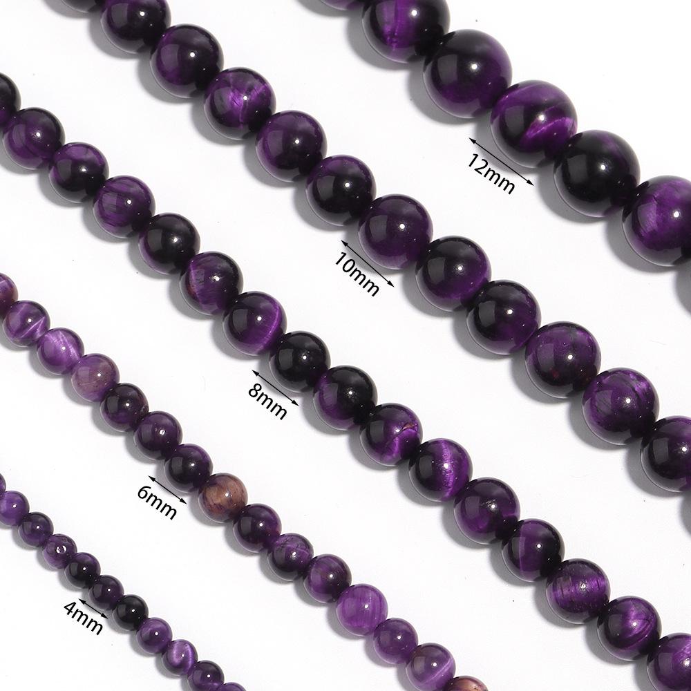 Lila Tigerauge Steinperlen 15,5 Zoll/Strang Lose Perlen für Schmuck Armbandherstellung 6 8 10 mm DIY Zubehör