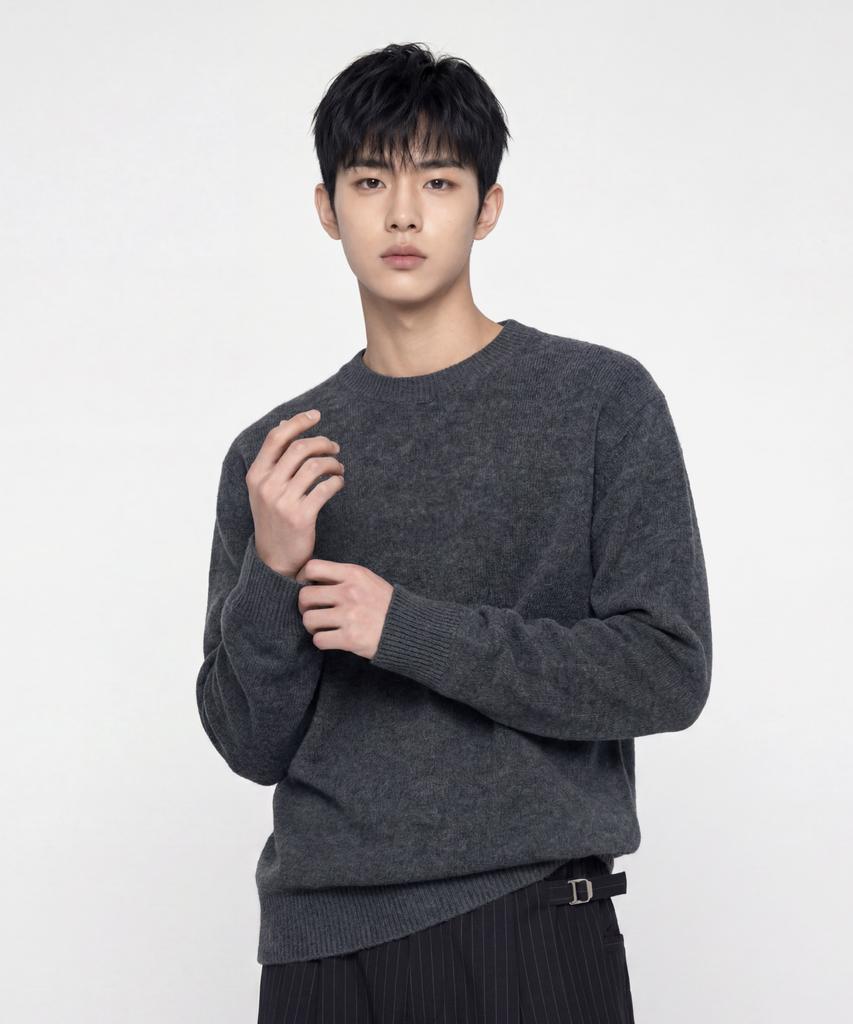 AGOD Signature Daily Crewneck Knit [Charcoal]