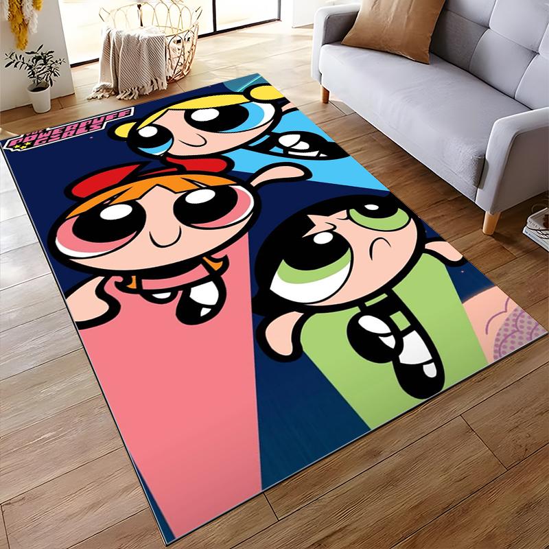Cartoon Action Team Pattern Carpet, Colorful Living Room Floor Mat Suitable for use as an anti-slip for living room bedroom sofas