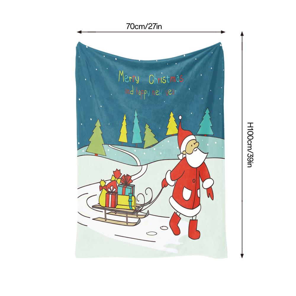 Christmas Throw Blanket Cozy Reindeer Santa Claus Holiday Flannel Soft Warm Festive Gift Decor Home Living Room Bedroom