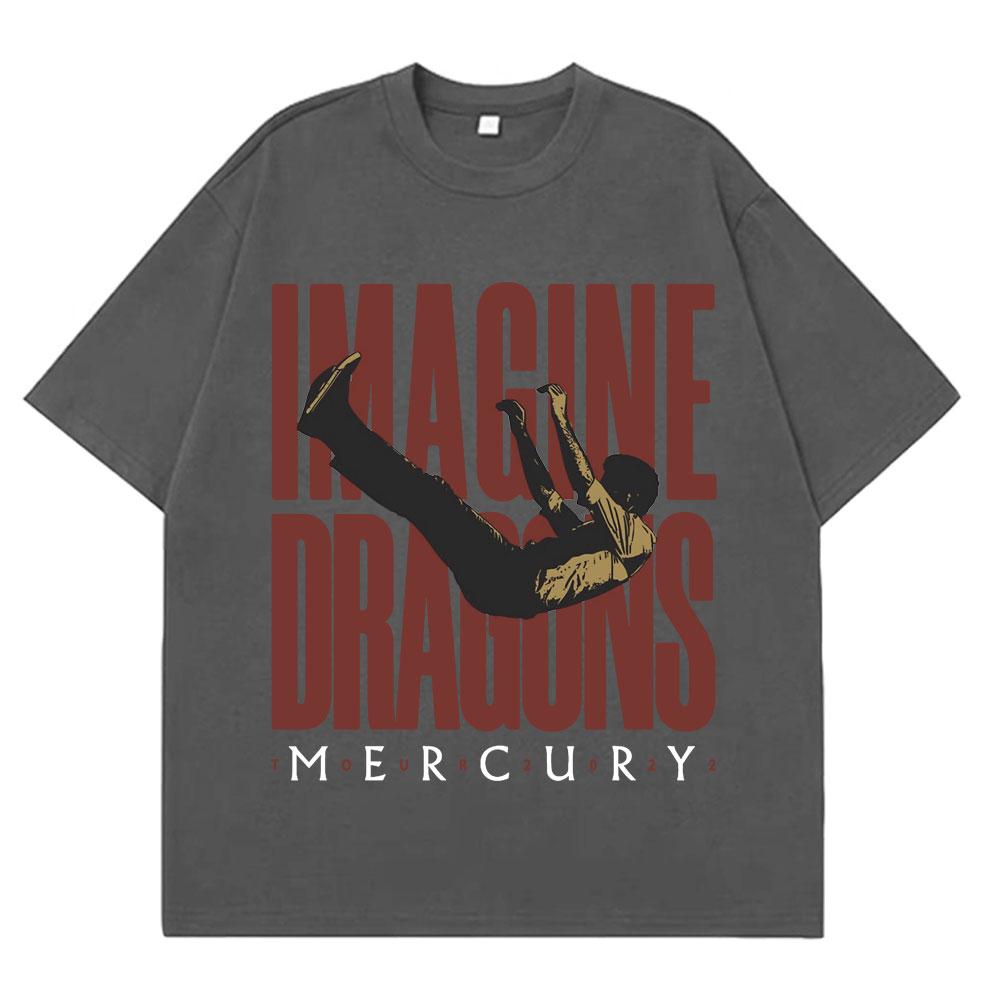 Imagine Dragons Mercury Tour Concert T Shirt Hip Hop Rock Band Tshirt Unisex Women Harajuku Cotton Loose Short Sleeve Top Unisex