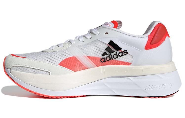 Adidas Wmns Adizero Boston 10  White Solar Red  Women s FY4080 36