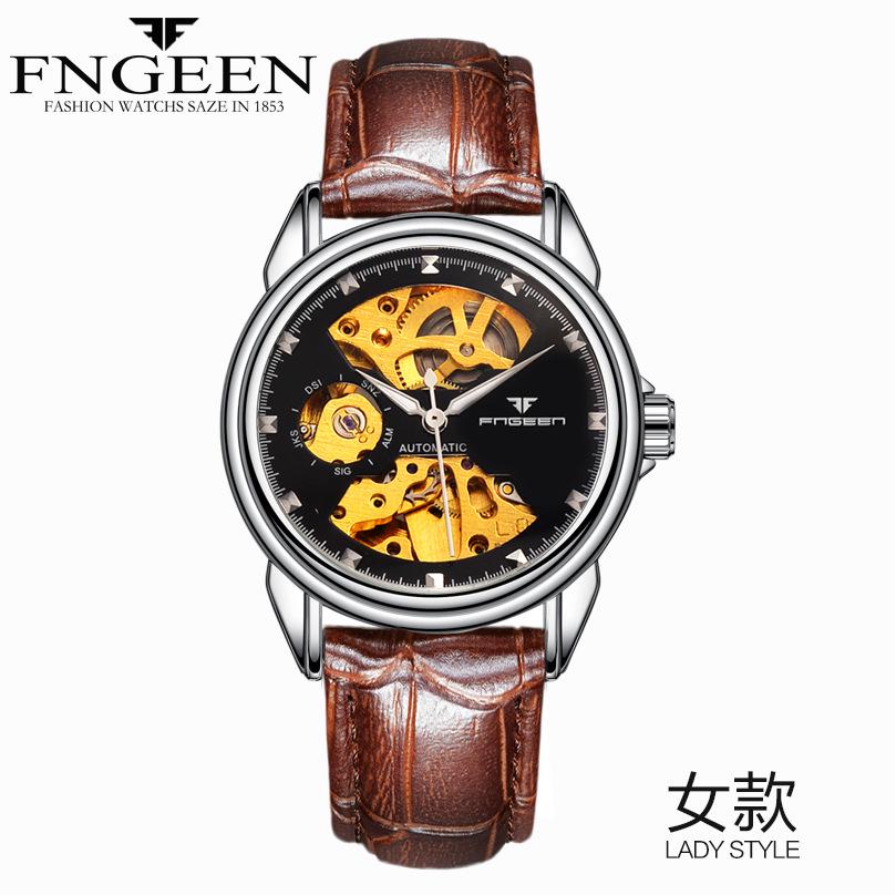 Couple Mechanical Watch Business Double-sided Hollow Men's Watch Waterproof Mechanical Gift Watch