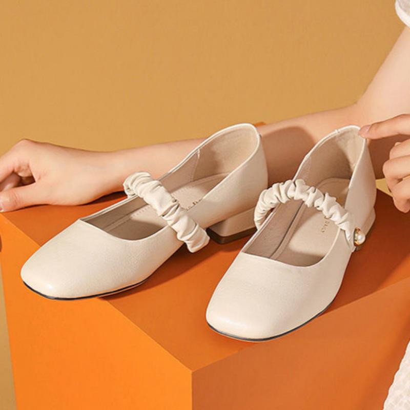 

Женские туфли Мэри Джейн Летние На среднем и высоком каблуке Французский вечерний стиль Маленькие кожаные туфли Тонкие одинарные туфли 34 бежевый