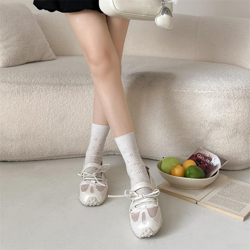 Silver retro flat bottom shallow mouth inner height increase German training shoes women's summer 2025 new ballet Mary Jane single shoes