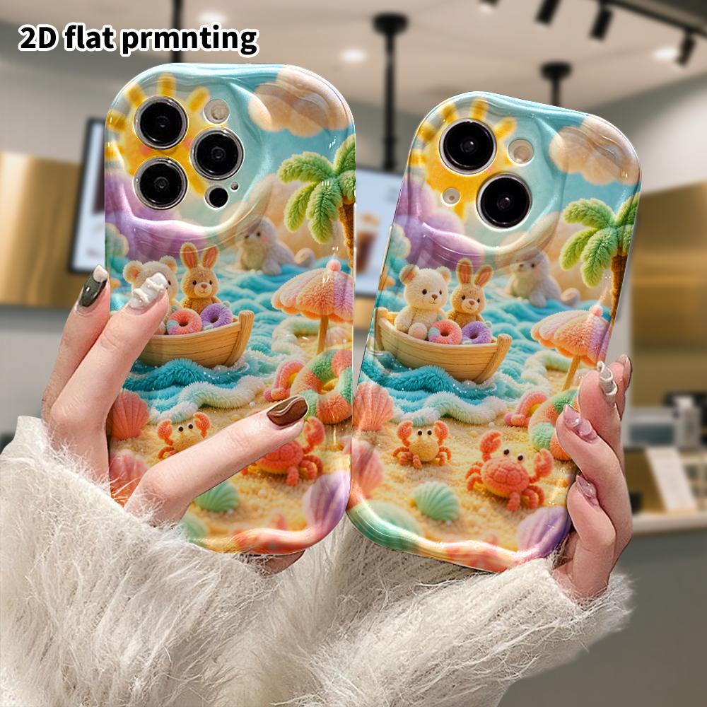 Phone Case: 2D flat, suitable for iPhone 18 17 16 15 14 13 12Pro protective case, seaside boat adventure, perfect Christmas and Halloween holiday gift