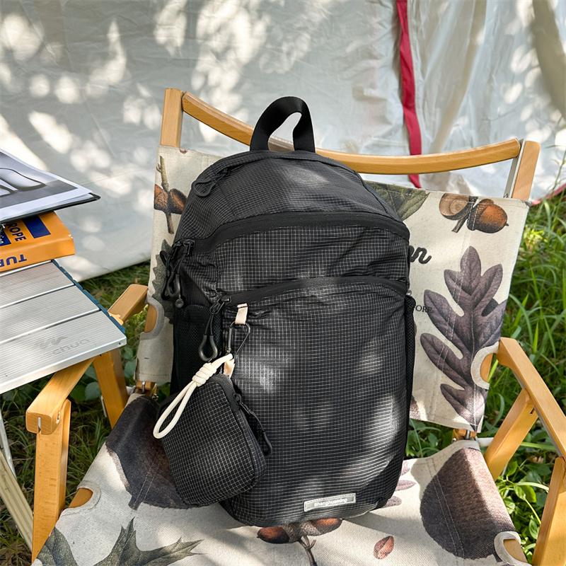Outdoor Lightweight Travel Bag Unisex Sports Cycling Bag Solid Color Water-Repellent Backpack with Coin Purse