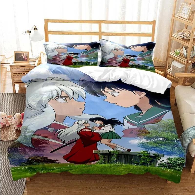 3D Printed Anime Inuyasha Duvet Cover Sesshoumaru Bedding Set and Double Twin Full Queen King Adult Kids Bedclothes Quilt Cover