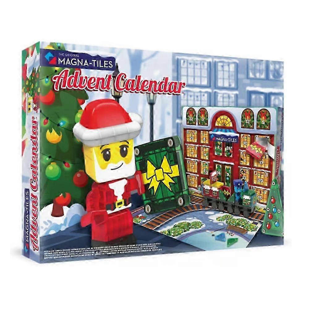Magna-Tiles 24-Day Christmas Advent Calendar Building Set with Santa and Train