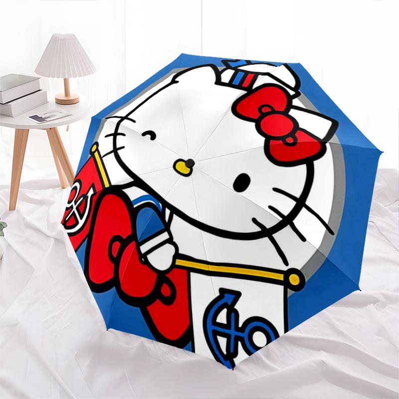 

1pc Hello Kitty Sailor Umbrella - Automatic Opening & Closing, Foldable Design, Outdoor Use, Perfect Gift for Fans, Travelers, Everyday Use.Q049