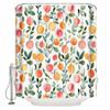 Spring Peach Fruit Leaf Shower Curtains Waterproof Bath Curtains Home Decor Modern Luxury Bathroom Curtain