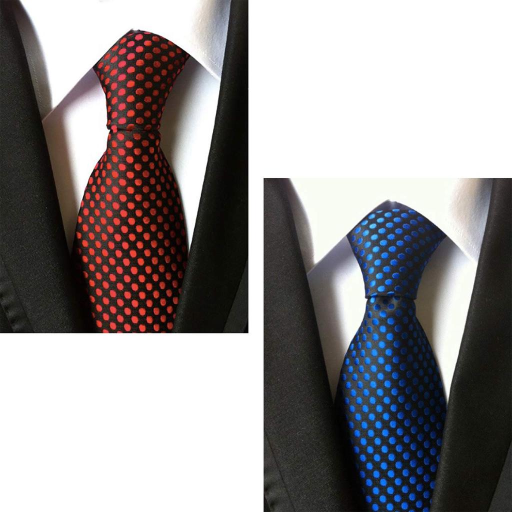 WHITE FANG Tie, Polka Dots and Solid Colors, Suit, Business, Casual, Popular, Stylish, Men's, NC022 (02: Red)