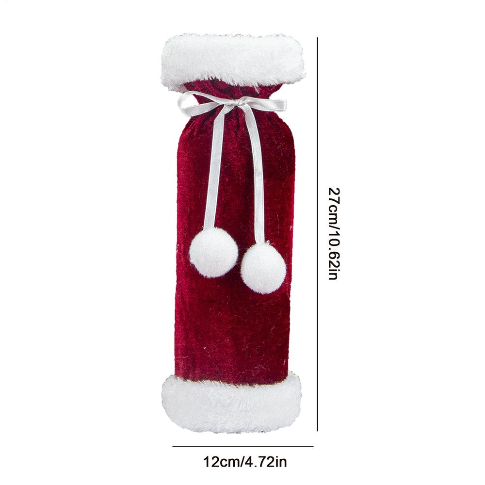 Christmas Wine Bottle Cover Plush Dress Wine Bags Reusable Decorative Wine Accessories Velvet For Wine Bottles
