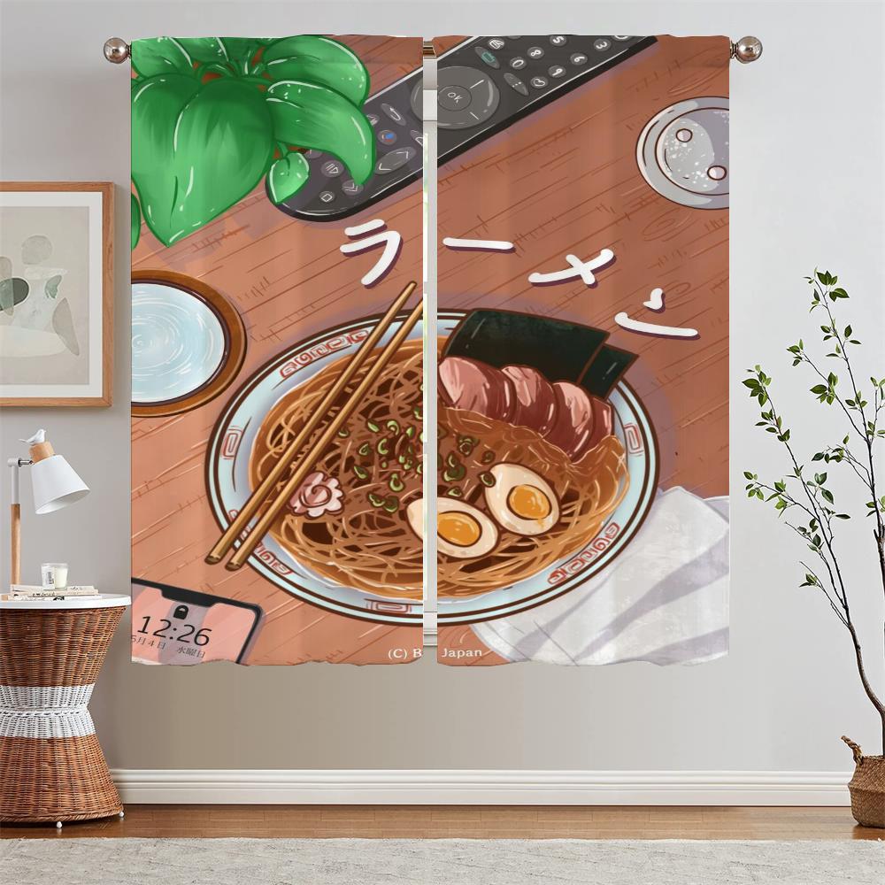 

Цифровые иллюстрации Кухонные шторы для дверей Подхваты для штор Короткие оконные шторы Домашние щупальца Занавеска для гостиной W50xH70cmx2pcs-CL