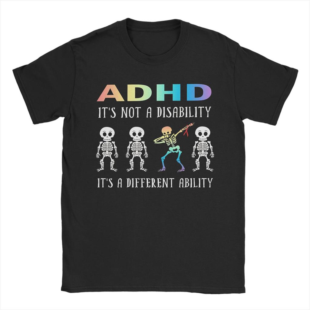 ADHD Iti S Not Disability TShirt Summer Fashion TShirts Mens Cotton O Neck Oversized Tees Short Sleeves Street Style Tshirt