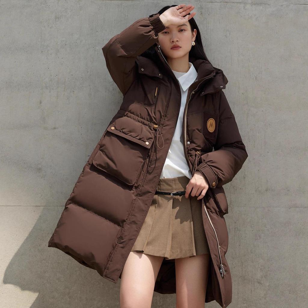 Women's 2025 Winter Luxury Long Down Jacket: Thick, Warm, Hooded Outerwear