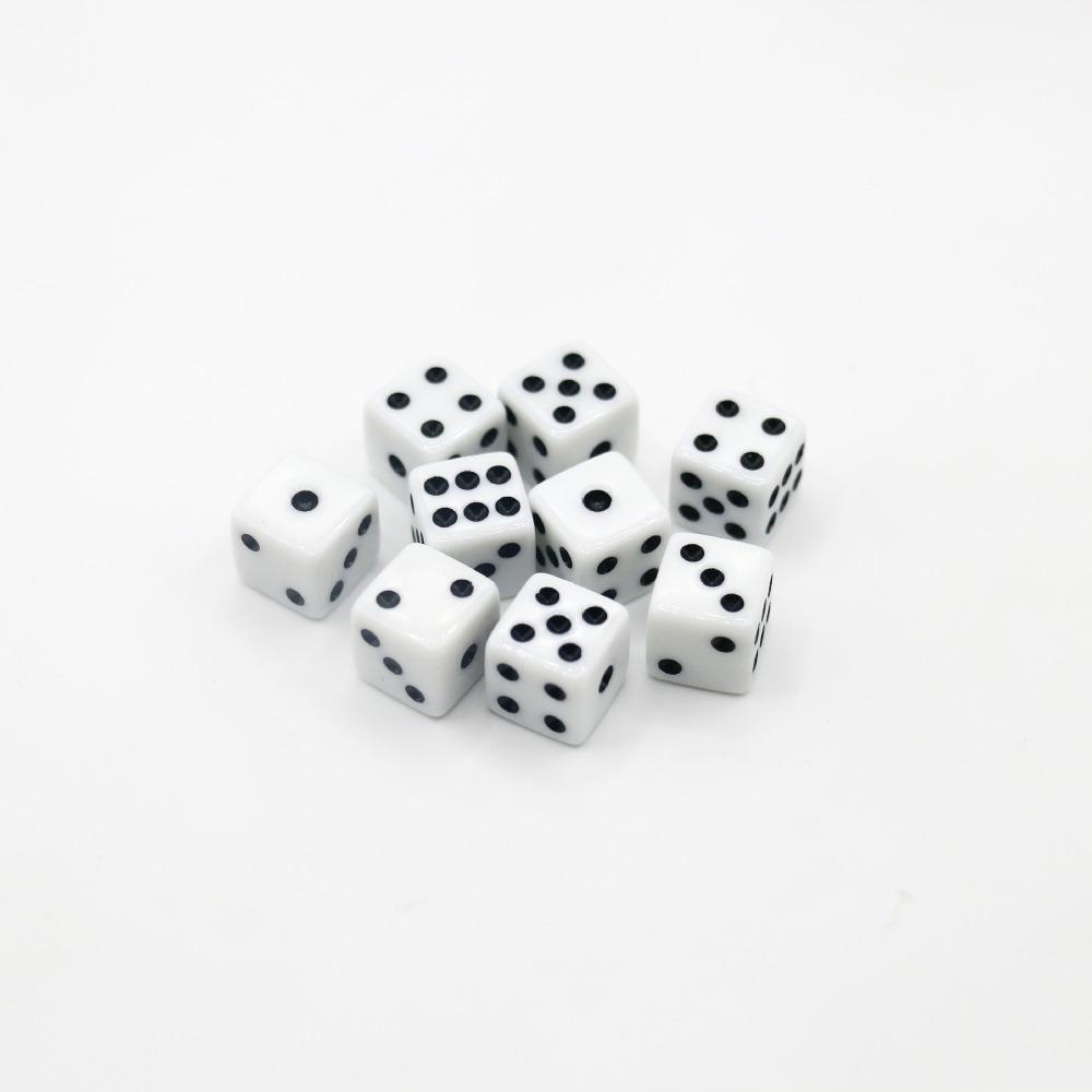 5 szt./10 szt. 14 mm/10 mm 6-ścienne Kostki do Picia Białe Kostki Kostki z zaokrąglonymi rogami Kostki RPG Akcesoria do Gier Akrylowe Zestaw Kostek Punktowych