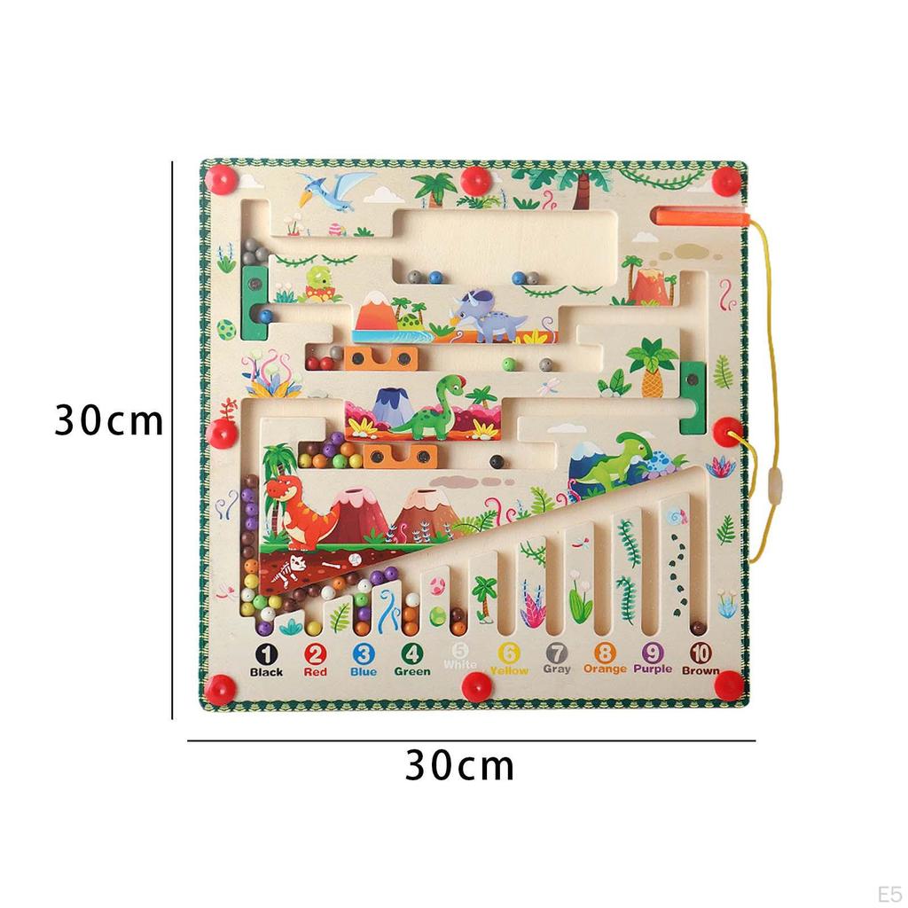 Wooden Magnetics Beads Board Puzzle for Ages 35 Birthday Gift Preschool Toy marine