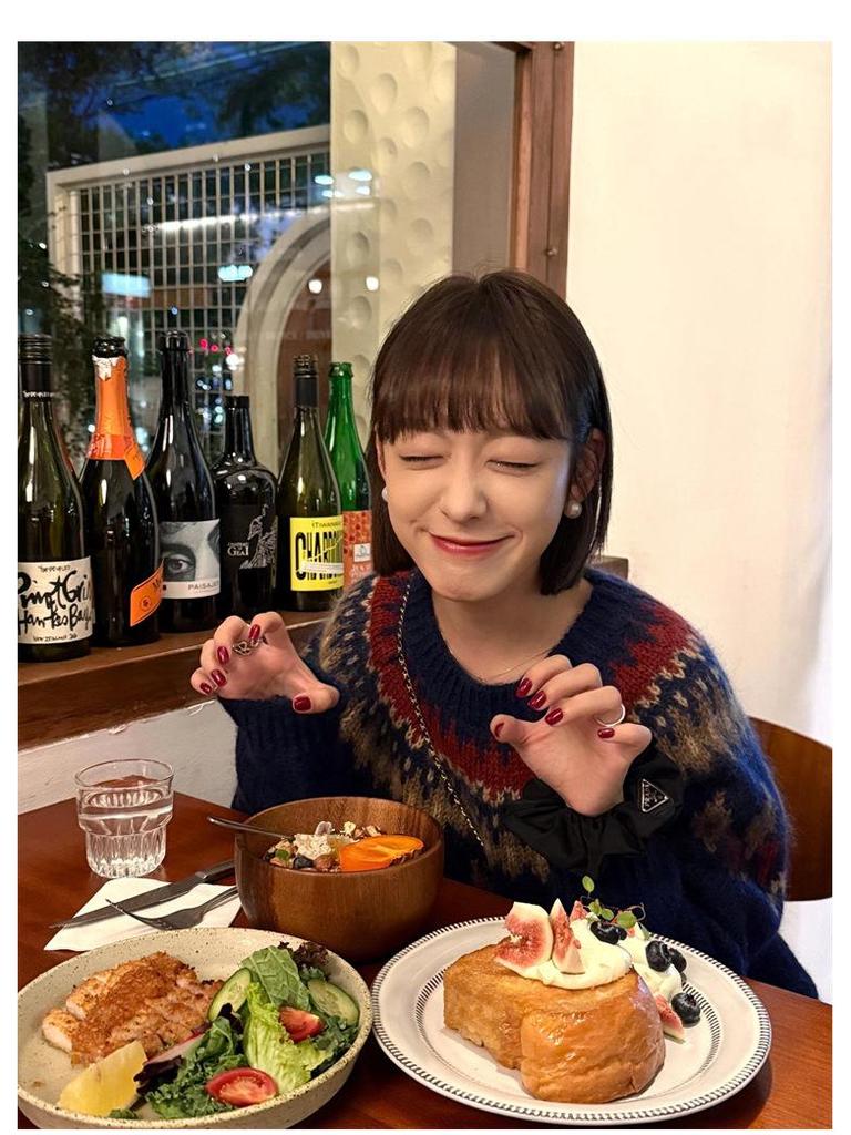 Navy Blue Fair Isle Knit Mohair Sweater for Women - Autumn/Winter Korean Style Christmas Atmosphere Loose Fit