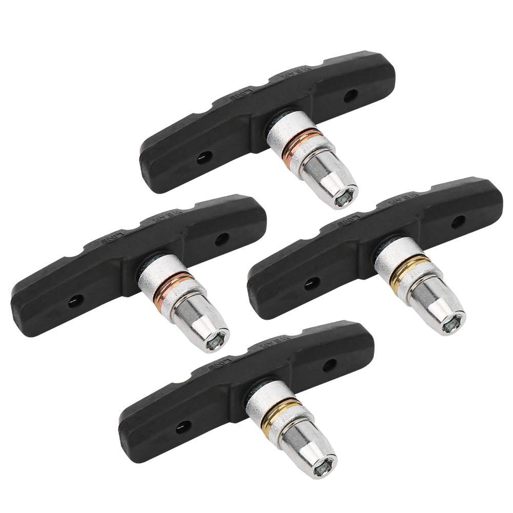 

2Pair Mountain Bike V Brake Pad Road Bicycle Fixed Gear Rubber Brake Lining Silent Black