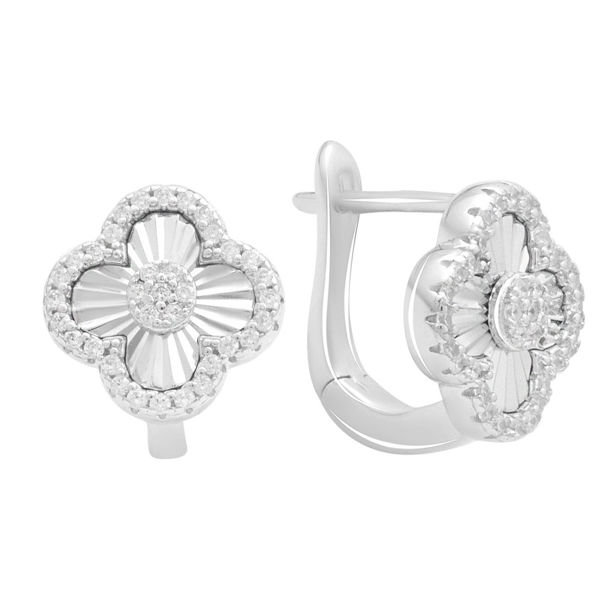

Silver earrings with cubic zirkonia (2182726) білий